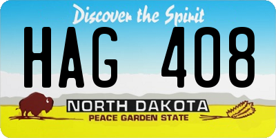 ND license plate HAG408