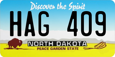 ND license plate HAG409