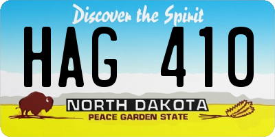 ND license plate HAG410