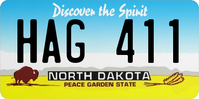 ND license plate HAG411