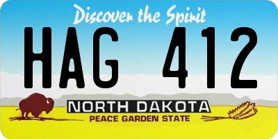 ND license plate HAG412