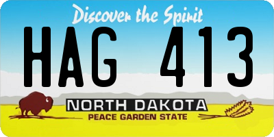 ND license plate HAG413