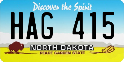 ND license plate HAG415