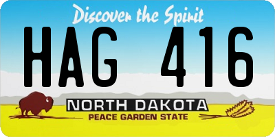 ND license plate HAG416