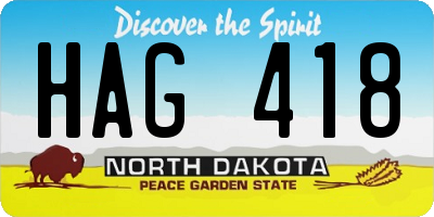 ND license plate HAG418