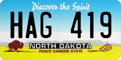 ND license plate HAG419