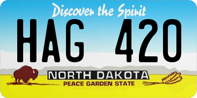 ND license plate HAG420