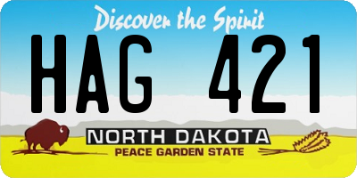 ND license plate HAG421