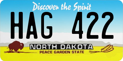 ND license plate HAG422