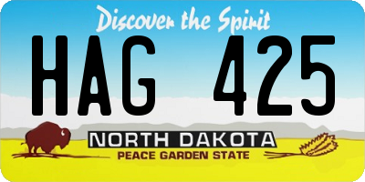 ND license plate HAG425