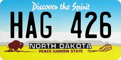 ND license plate HAG426