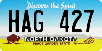 ND license plate HAG427