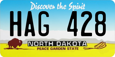 ND license plate HAG428