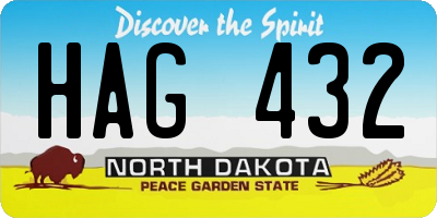 ND license plate HAG432