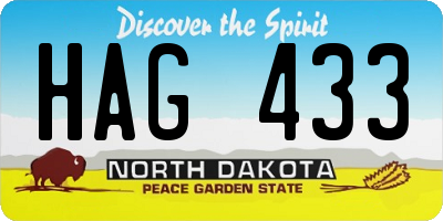 ND license plate HAG433