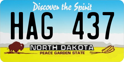 ND license plate HAG437