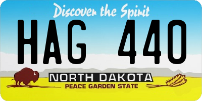 ND license plate HAG440