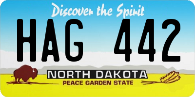 ND license plate HAG442