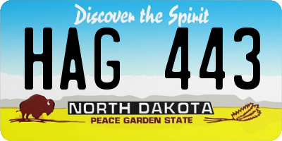 ND license plate HAG443