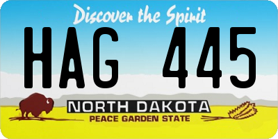 ND license plate HAG445