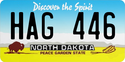 ND license plate HAG446