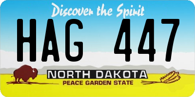 ND license plate HAG447