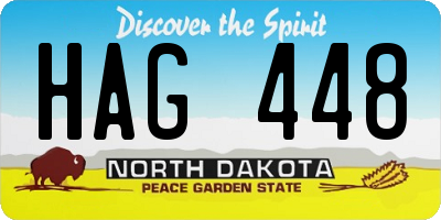 ND license plate HAG448