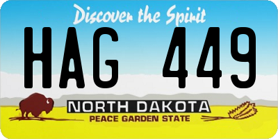 ND license plate HAG449