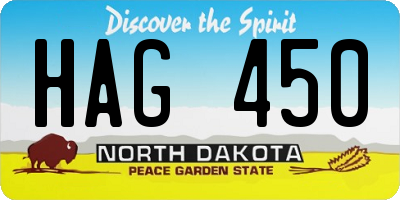 ND license plate HAG450