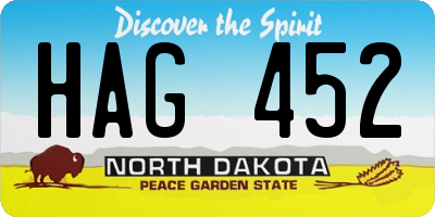 ND license plate HAG452