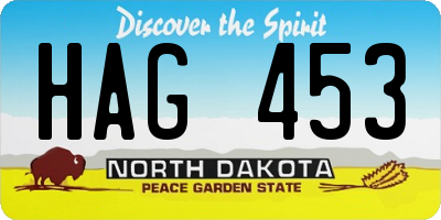 ND license plate HAG453