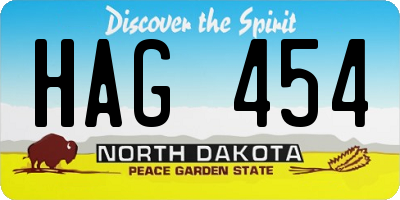 ND license plate HAG454