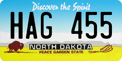 ND license plate HAG455