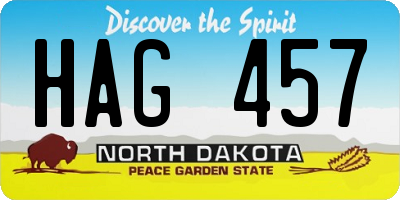 ND license plate HAG457