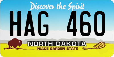 ND license plate HAG460