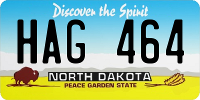 ND license plate HAG464