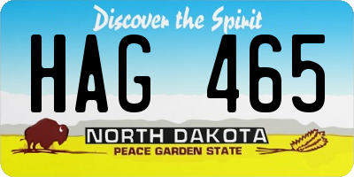 ND license plate HAG465