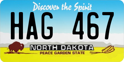 ND license plate HAG467