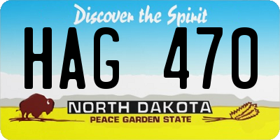 ND license plate HAG470