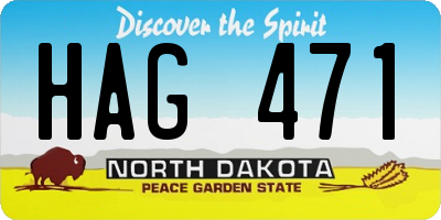 ND license plate HAG471