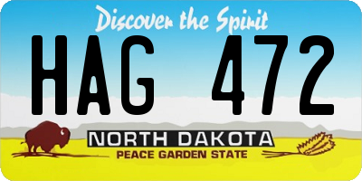 ND license plate HAG472