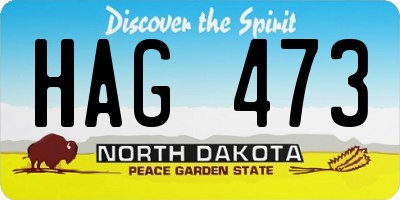 ND license plate HAG473