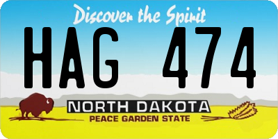 ND license plate HAG474