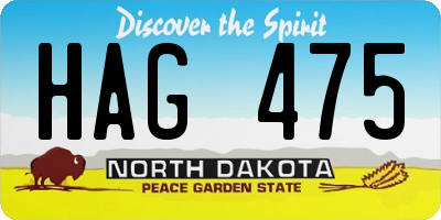 ND license plate HAG475