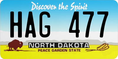 ND license plate HAG477