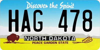 ND license plate HAG478