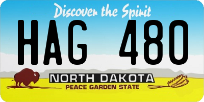 ND license plate HAG480