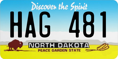 ND license plate HAG481