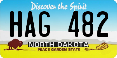 ND license plate HAG482