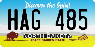 ND license plate HAG485